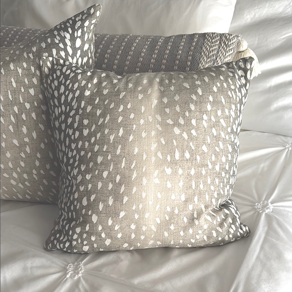 Custom Gray and White Animal Print Pillow